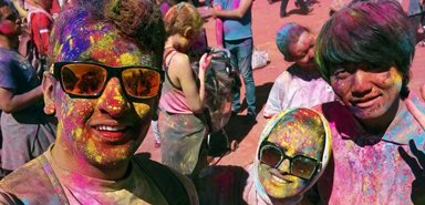 The Holi Festival of Colors draws students to Victoria Park.